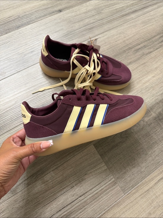 adidas Shoes - adidas Burgundy and Cream Retro Court Sneakers